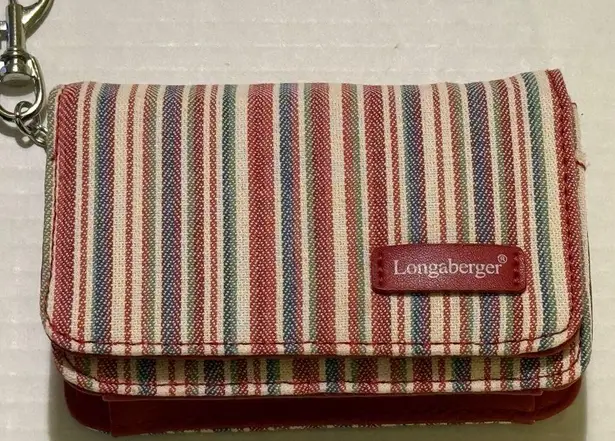 Longaberger Homestead Market Stripe Wallet Purse Coin Pouch & CCard Case NWOT