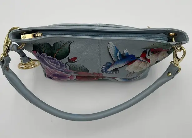 Anuschka “Garden Jewels” Hand Painted Shoulder Bag Medium Handbag Purse New