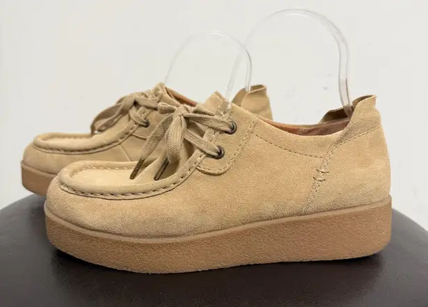 Zodiac Sand Tan Suede Leather Platform Fern Square Toe Chukka Lace Up Shoes 8 M