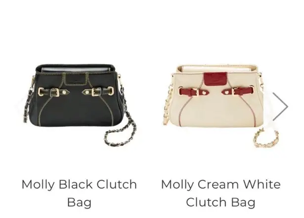 Zardangs Molly Chain Strap Black Leather Clutch Convertible Bag Purse