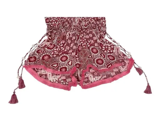 Poupette St. Barth Nola Romper Red Tassel Size Large