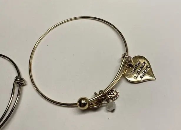 Set of 2 Bella Women’s Metal charm Bangle Bracelets