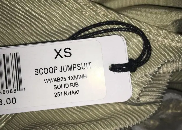 We Wore What NEW Women's Size XS Khaki Ribbed Scoop Neck Jumpsuit