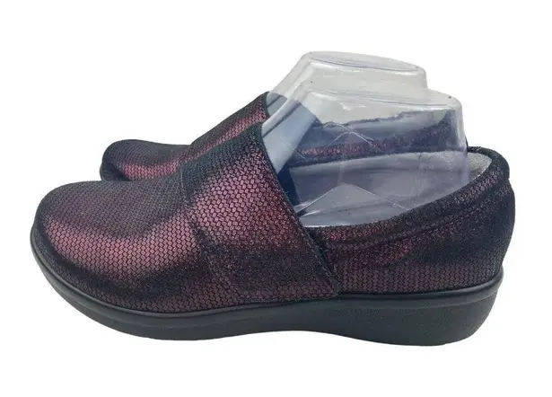 Alegria * Lauryn-869 Metallic Nubuck Strap Clog Comfort Shoe Womens Size 37