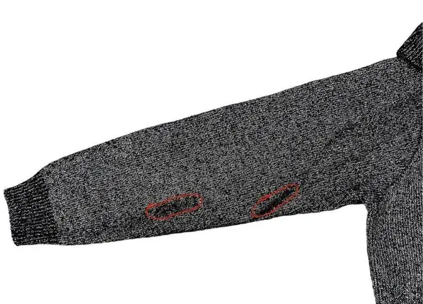 Vintage BFA Classics Metallic Shimmery Silver & Black Turtle Neck Sweater Size M Size M