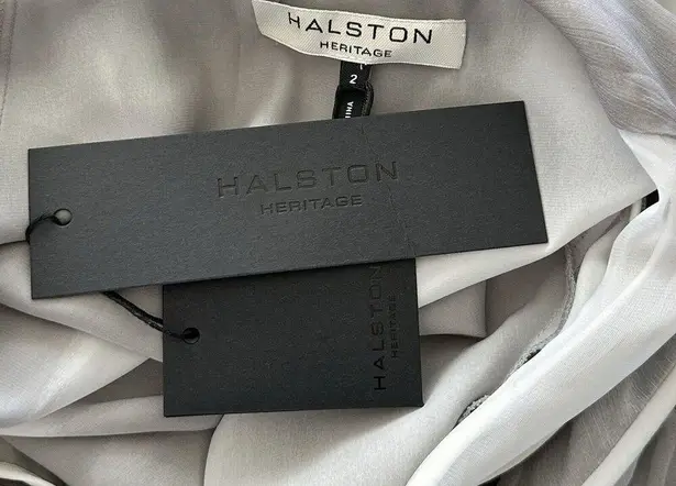 Halston Heritage NWT size 2 Cut Out Sheer Tie Dye short beige Dress $395