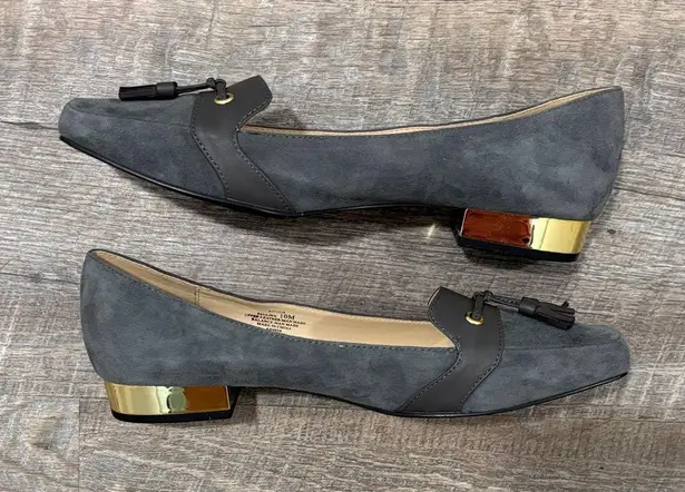 Isaac Mizrahi Live Paulina Gray Tassel Suede Loafters Size 10 Office Workwear