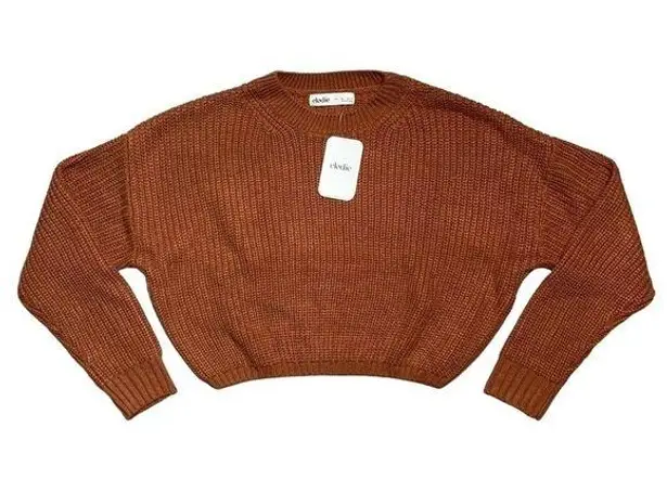 Elodie Rust Brown Long Sleeve Knit Pullover Sweater