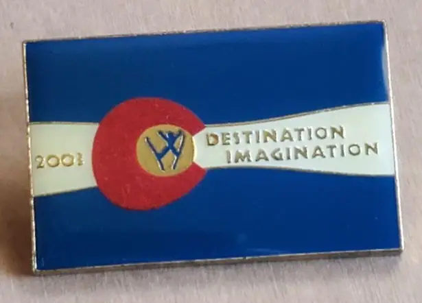 VTG Colorado Destination Imagination Pin Ski Flag Logo Hat Cap Brooch Badge 2001