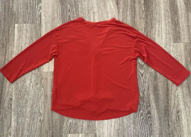 Green Envelope LA Womens Green Envelope Orange Tie Blouse - S