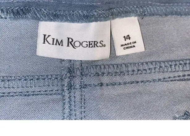 kim rogers Women's  Super Stretch Capris Pants Cropped Size 14 Light Blue Pull On