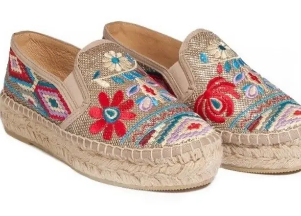 Johnny Was Nepentha Embroidered Espadrilles Shoes