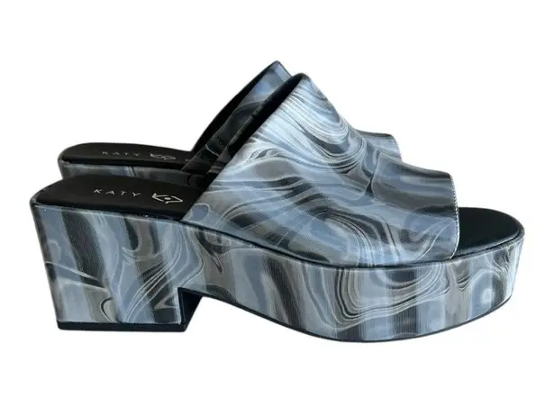 Katy Perry The Busy Bee Slide Women's Black and Gray Platform Shoes Size 8.5M