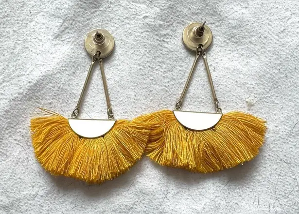 American Eagle yellow fringe earrings