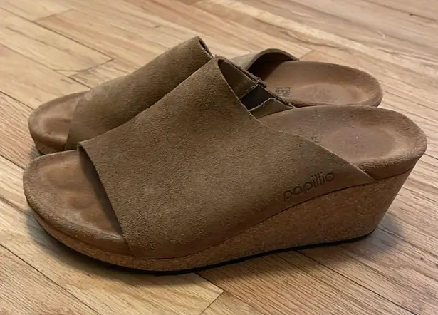 Birkenstock Papillo by  Brown Leather Wedges