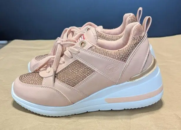 Ecko Unlimited Red Georgina Pink Studded Rhinestone Embellished Sneakers Womens Size 6