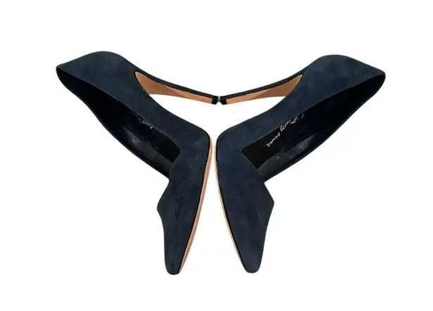 Alice + Olivia  Stacey Bendet blue suede leather heels pumps 39.5 thumbnail 4