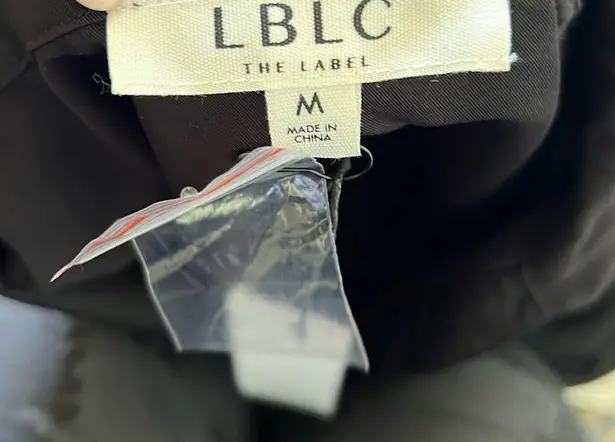 NWT LBLC The Label Amara Tie Front Collared Dress Black Size M