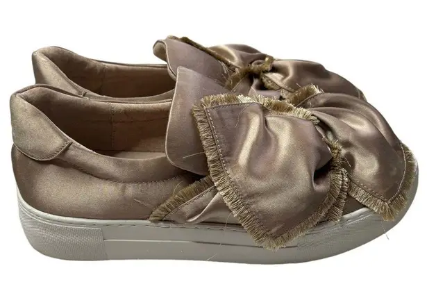 J Slides Azzura Satin Slip On Sneakers in Champagne Gold Size 8