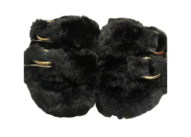 JSlides J/Slides Bree Faux Furry Slides Slip on Sandals Shoes