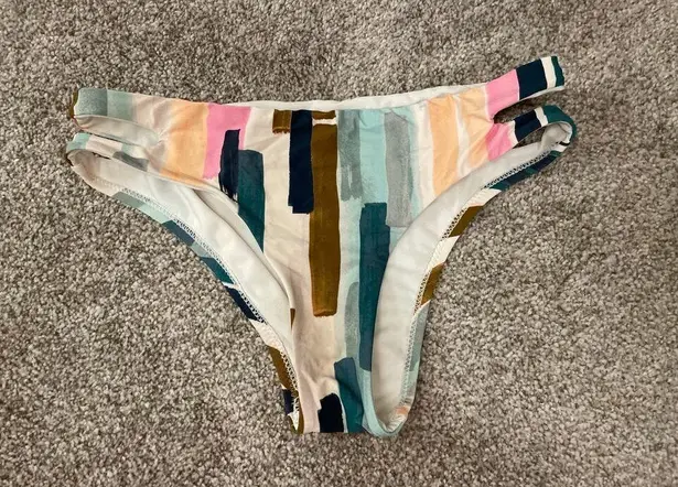 The Bikini Lab Bandeau Bikini Swimsuit Top& Cutout Hipster Bottom in Paint Party,S