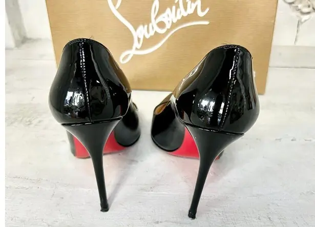 Christian Louboutin  Décolleté 554 100 Patent-Leather Pumps Black Women's 36.5