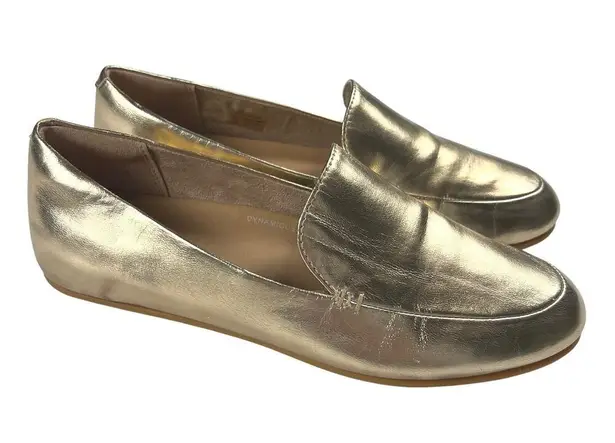 FitFlop  Lena Metallic Gold Leather Loafer Shoes Comfort Flats Size 6 (Euro 37) - Image 2