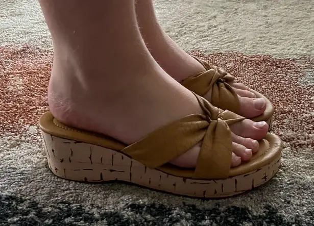 Vintage Island Slipper Wedge Sandals Shoes Made in Hawaii No Size but Approx 8