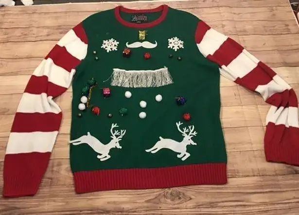 Ugly christmas sweater adult unisex size XL Red