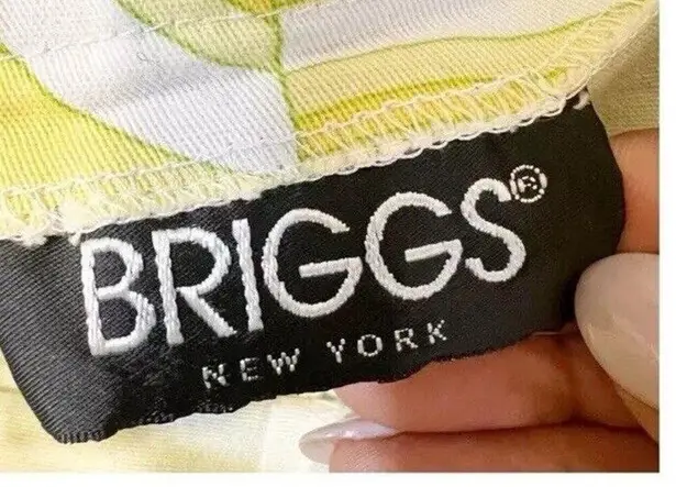Briggs New York Vintage Briggs 70’s Funky Print Capri Pants High Waisted Size 6 Yellow Green
