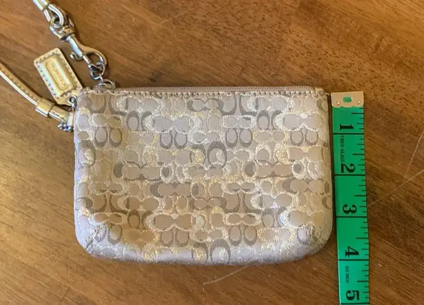 Coach  Gold Tan Wristlet Clutch with Elegant Design zipper wrist strap