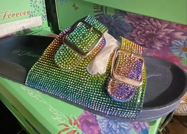 Forever New rainbow rhinestone double - Image 1