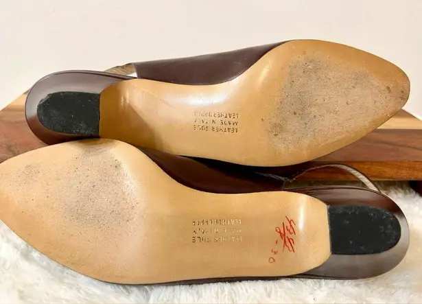 Salvatore Ferragamo Vintage Maroon Strappy Slingback Pump Size 9.5 AA