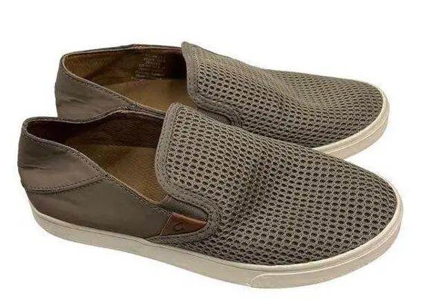 Olukai Oluki Pehuea Brown Perforated Breathable Easy On & Off  Slip On Shoe Size 8