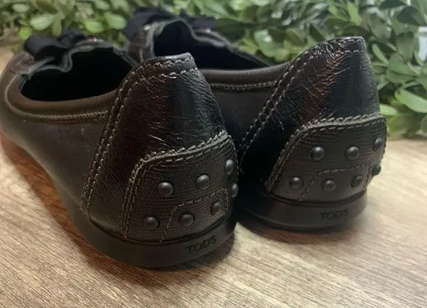 Tod's Black Patent Leather And Suede Lace up Loafers Size 38