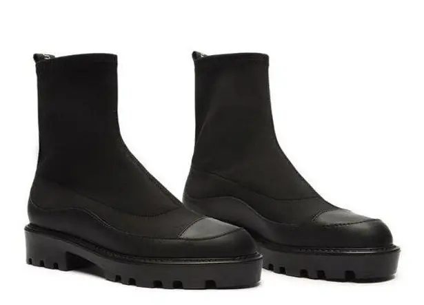 Schutz BLACK TRACTORED NEOPRENE MID-CALF BOOT (s2.19cp)