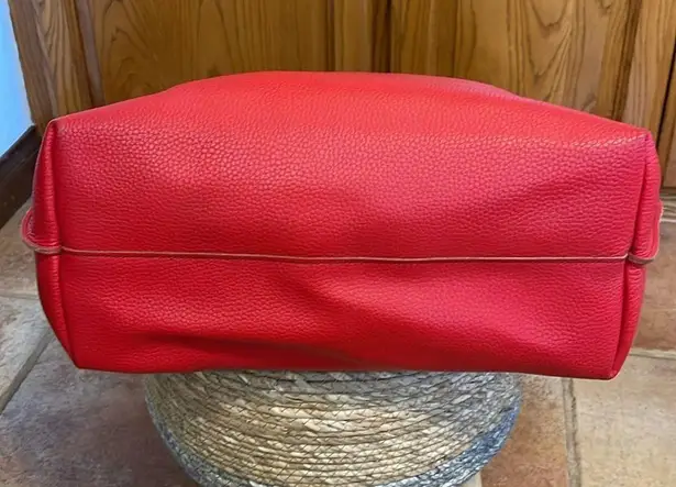 Mark Graham pebbled, leather laser cut C tote bag Red