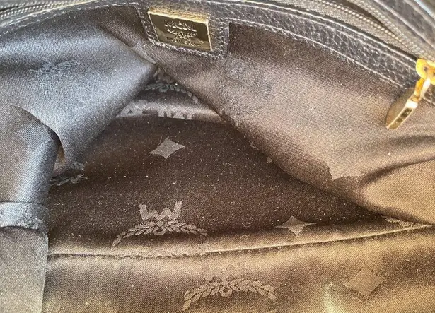 MCM Germany Black Shoulder Bag w Gold Accents