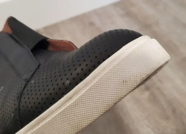 Linea Paolo Felicia Perforated Black Leather Wedge Sneakwrs