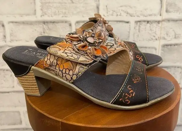 Spring Step Women’s heels genuine leather L’Artiste sandals size 37 (6.5-7)