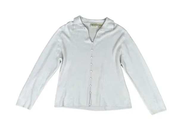 Kathie Lee Collection vintage button front collar knit sweater granny core XL