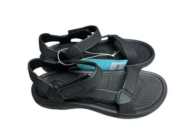 NEW Totes Sport Sandals Women 11 Black Riley Adjustable Waterproof Comfort