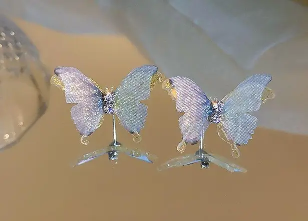 Super Sweet Butterfly Stud Earrings for Women Blue