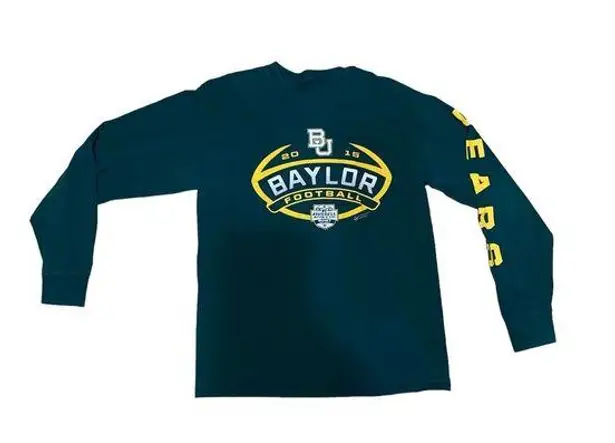 Baylor University Bears Football 2015 Green Long Sleeve Crewneck Shirt