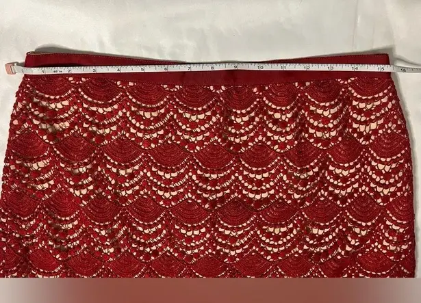 Club Monaco Red Crochet Lace Mini Skirt