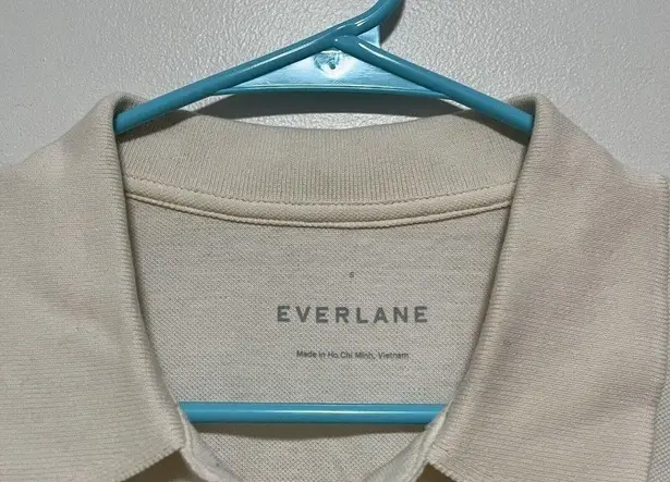 Everlane Ecru Organic Cotton Pique Polo Shirt Size Small