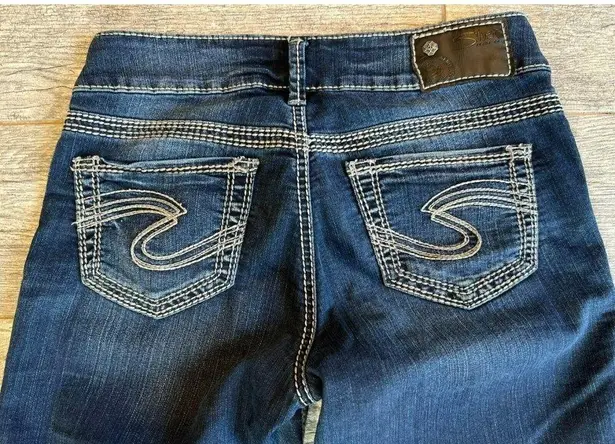 Silver Jeans  Suki Mid Capri W26 Denim Cropped Crop Jean size 26 Dark Wash Womens