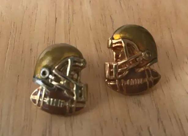 Football Earrings Helmet Metal Vintage Sports