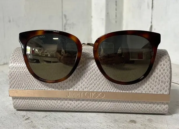 Jimmy Choo Cade/F/S 0OCY Havana/Glitter Mirrored Gray Lens Butterfly Sunglasses