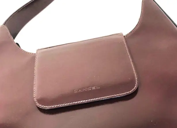 LANCEL Paris dark burgundy structured leather purse, made in Italy